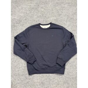 Champion Sweatshirt Mens Medium Blue Fleece Crewneck Pullover Y2K Embroidered